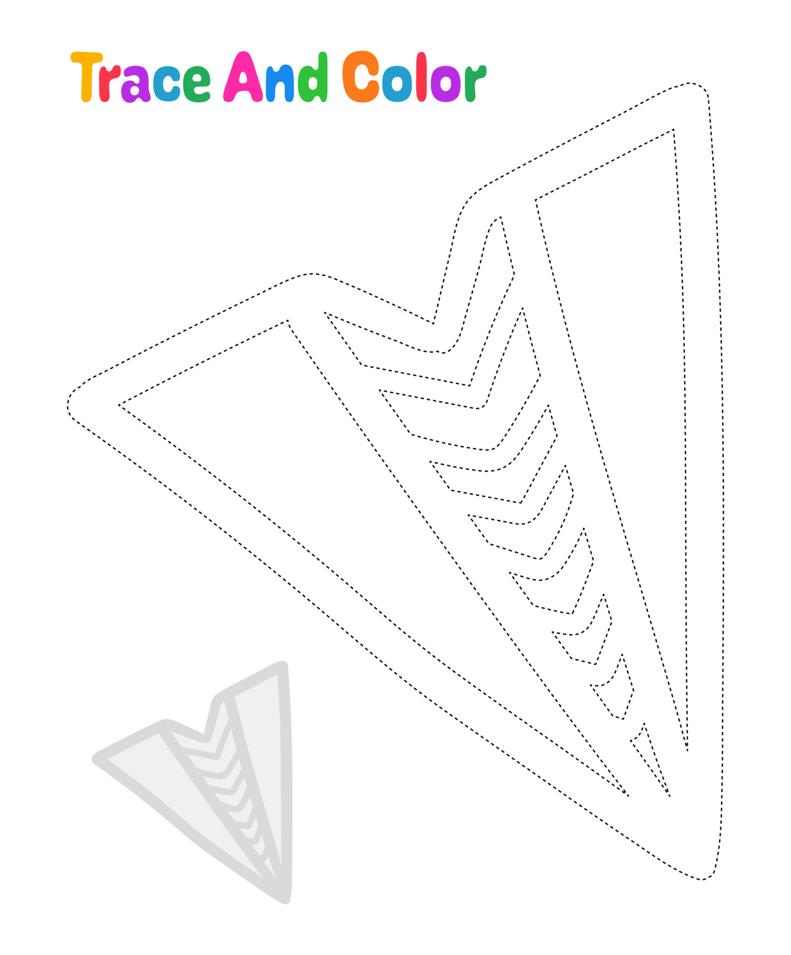 Paper plane tracing worksheet for kids 15285552 Vector Art at Vecteezy