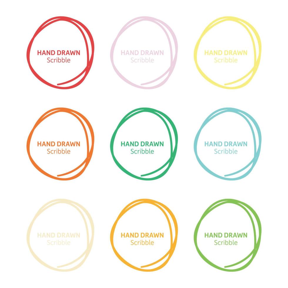 Set of hand drawn scribble vector