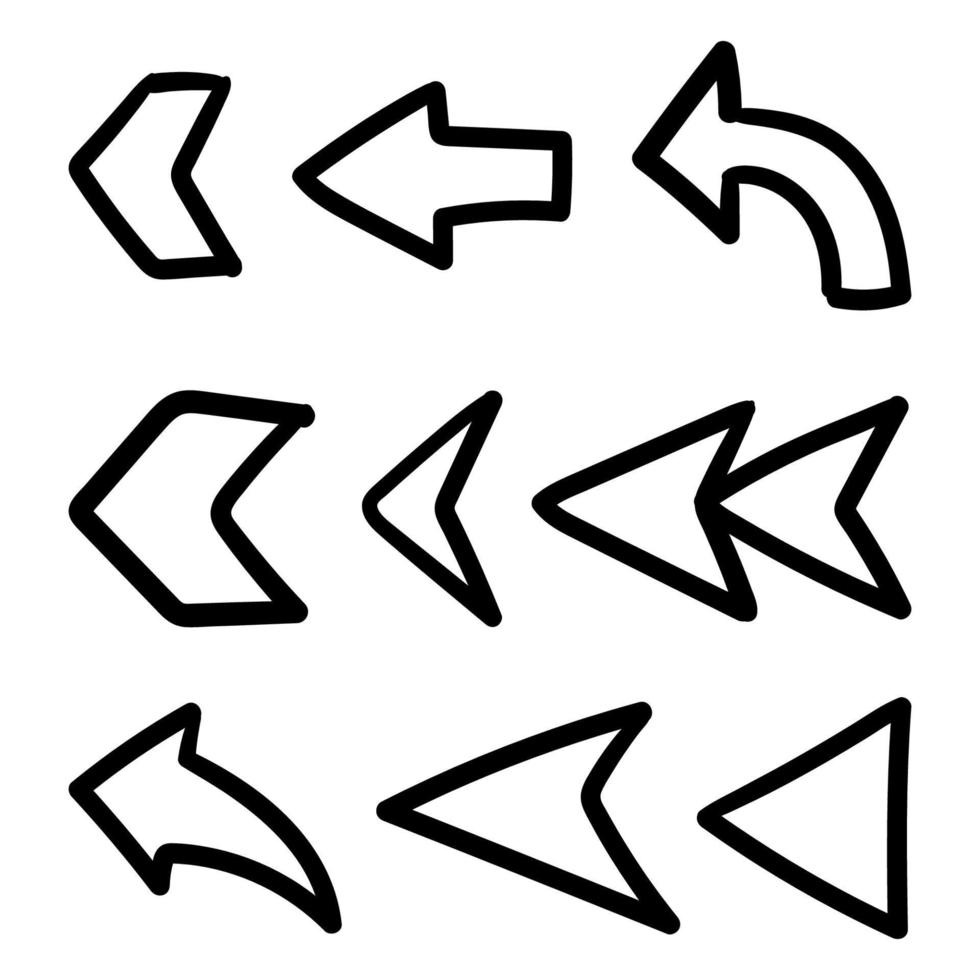 Set of hand drawn Arrow vector