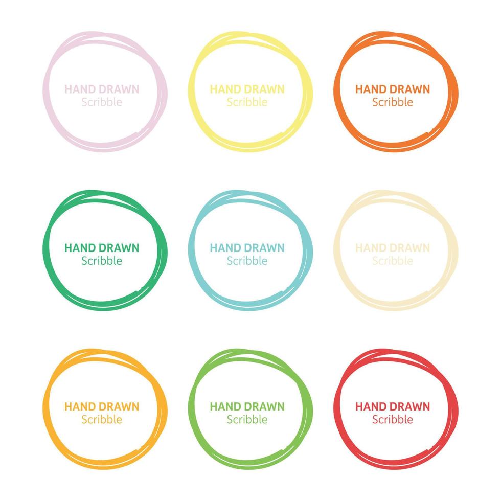 Set of hand drawn scribble vector