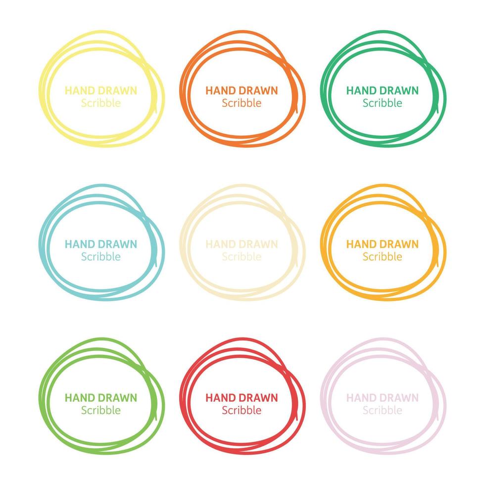 Set of hand drawn scribble vector