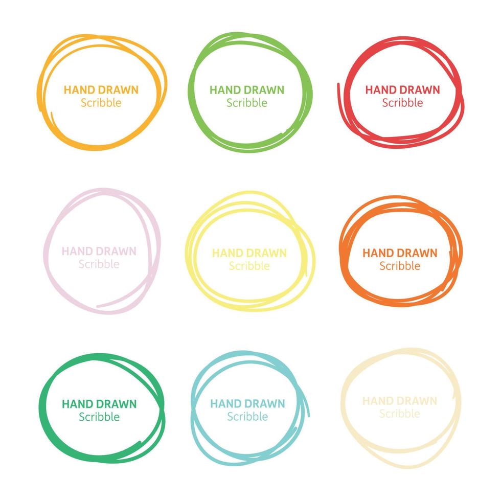 Set of hand drawn scribble vector