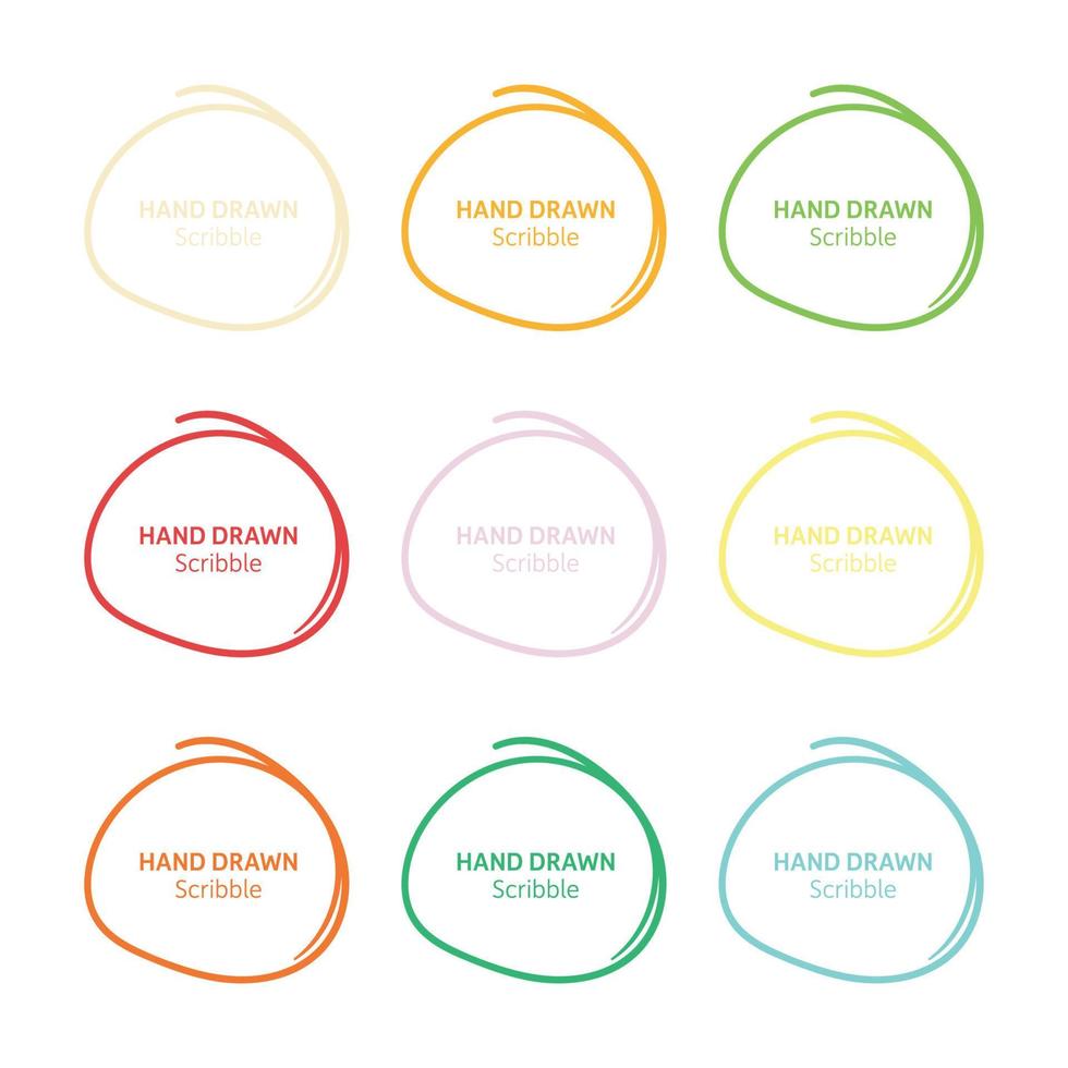Set of hand drawn scribble vector