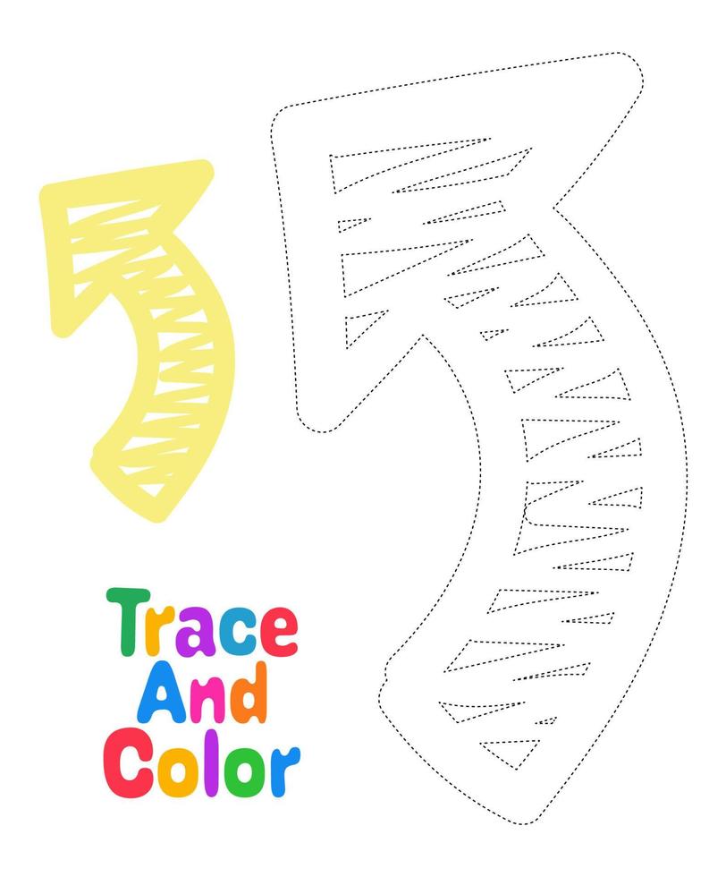 Arrow tracing worksheet for kids vector