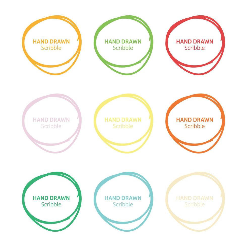 Set of hand drawn scribble vector