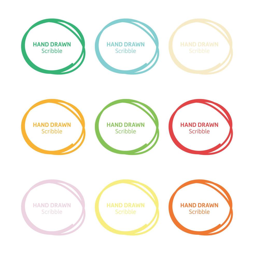 Set of hand drawn scribble vector