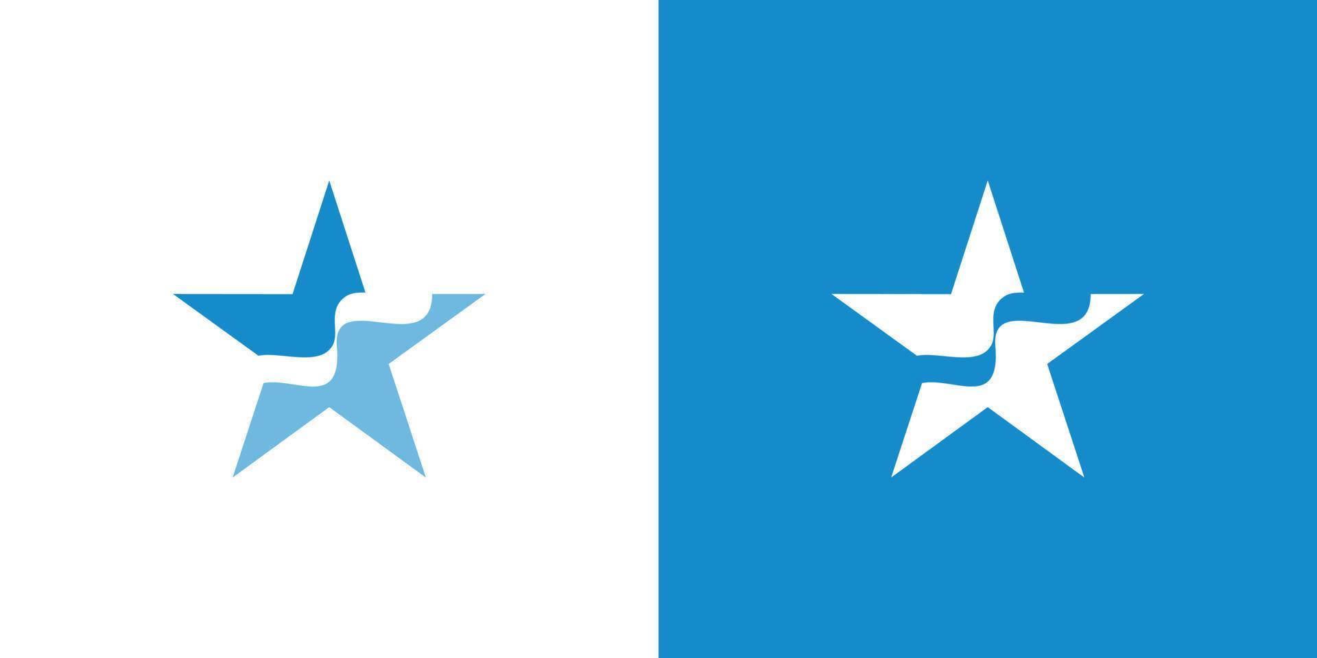 Unique and modern wave star logo design 5 vector