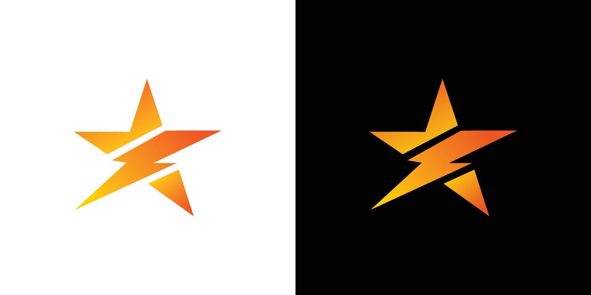 diseño de logotipo de estrella eléctrica moderno y único vector