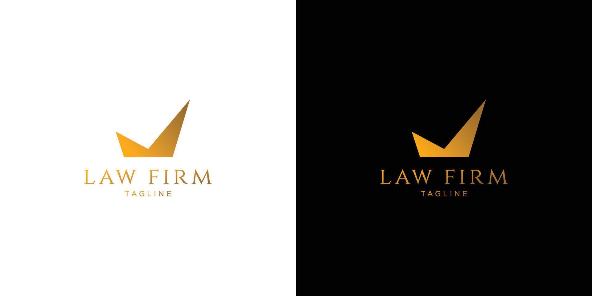 diseño único y moderno del logotipo del rey de la firma de abogados vector