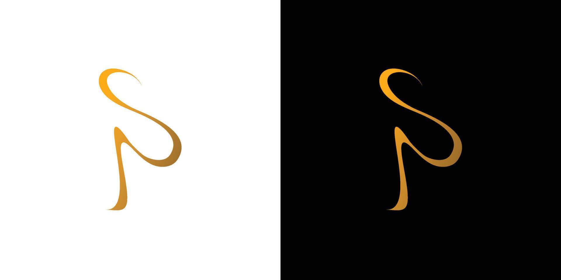 The initials logo letter SP is elegant and luxurious design vector
