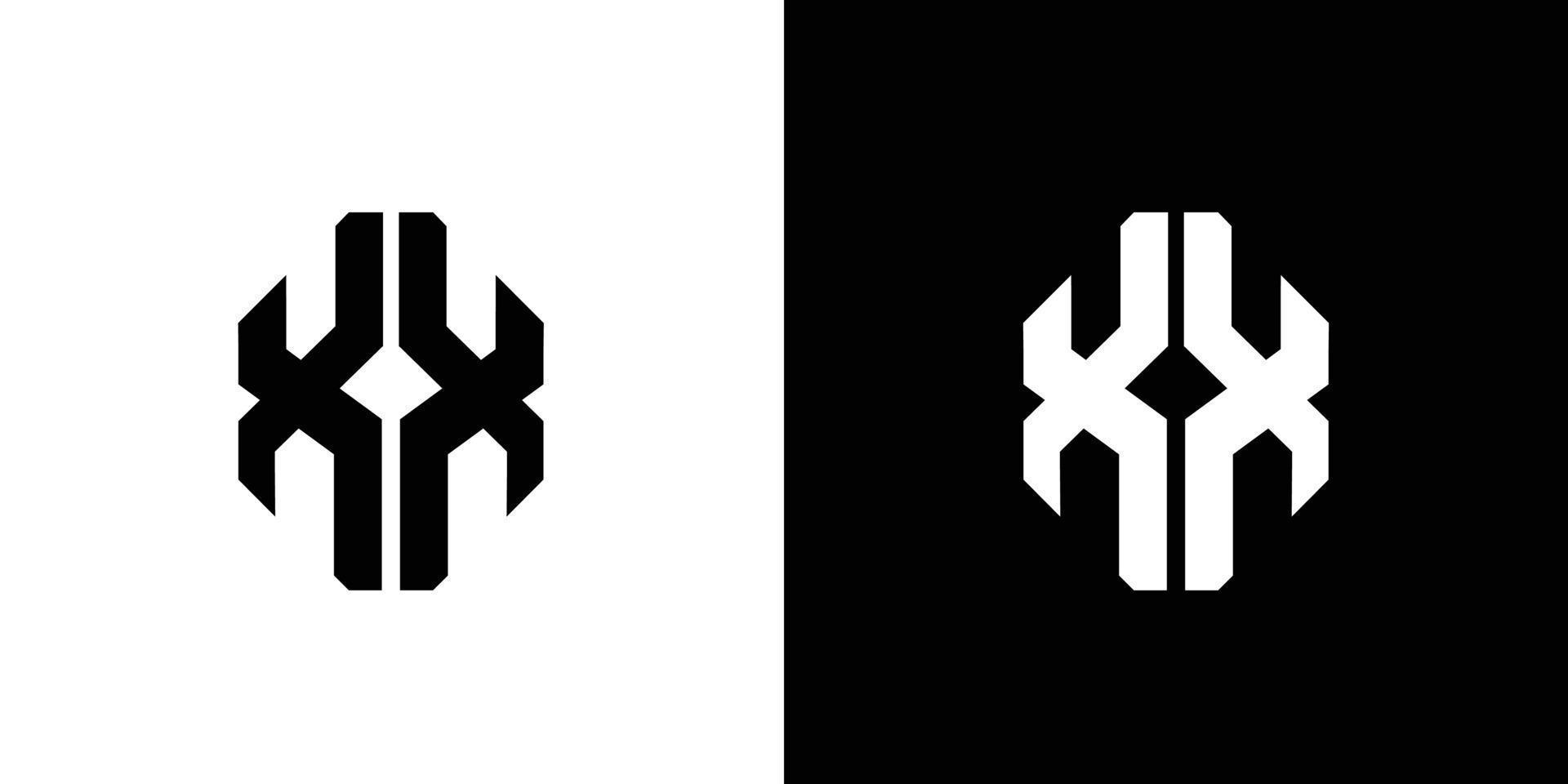 diseño moderno y fuerte del logotipo de las iniciales de la letra xx vector