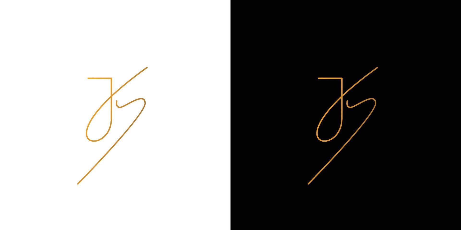 modern and unique handwritten letter JS initials logo design vector