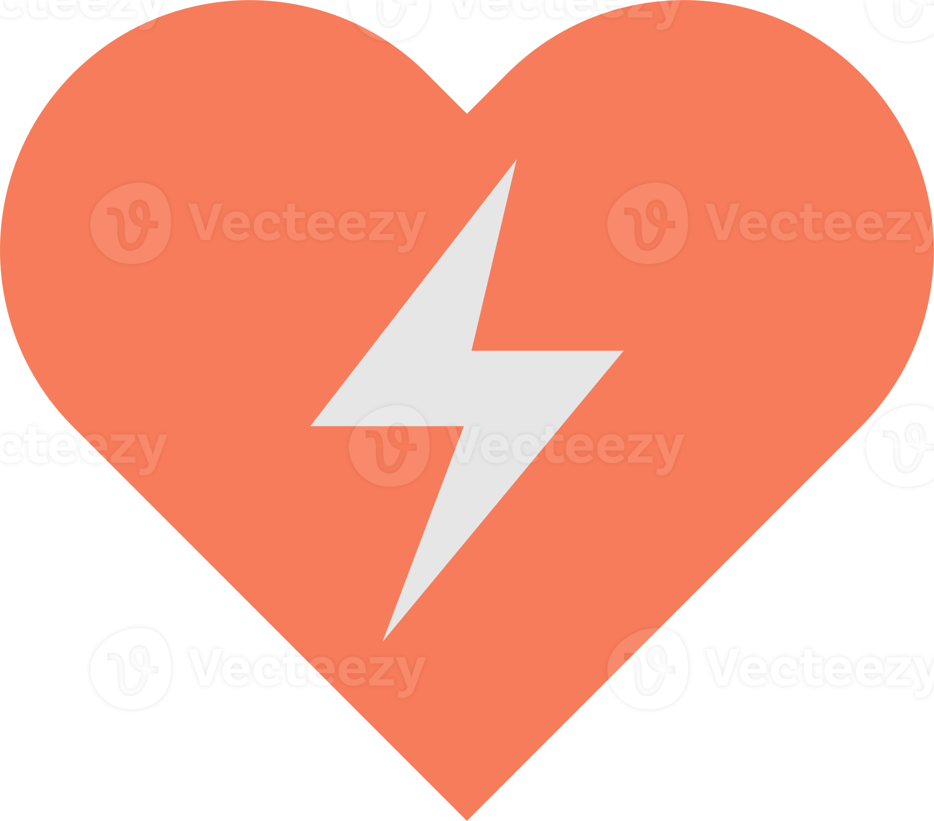 heart and lightning illustration in minimal style 15285833 PNG