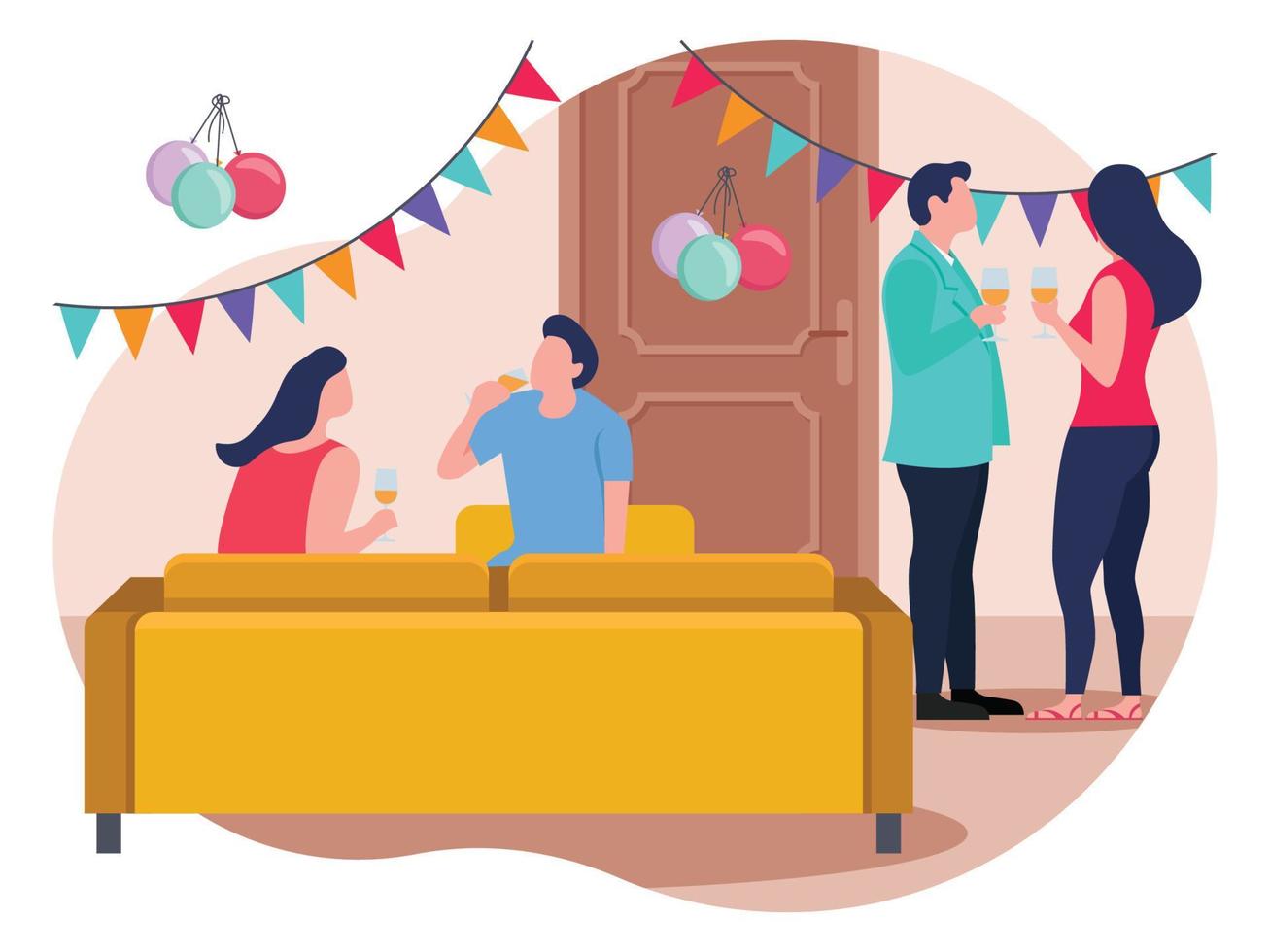Anniversary party beautiful illustration vector