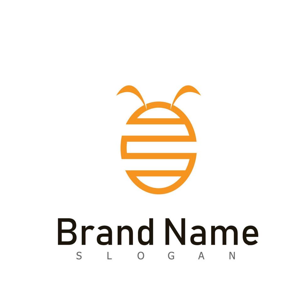 bee honey logo animal design symbol vector