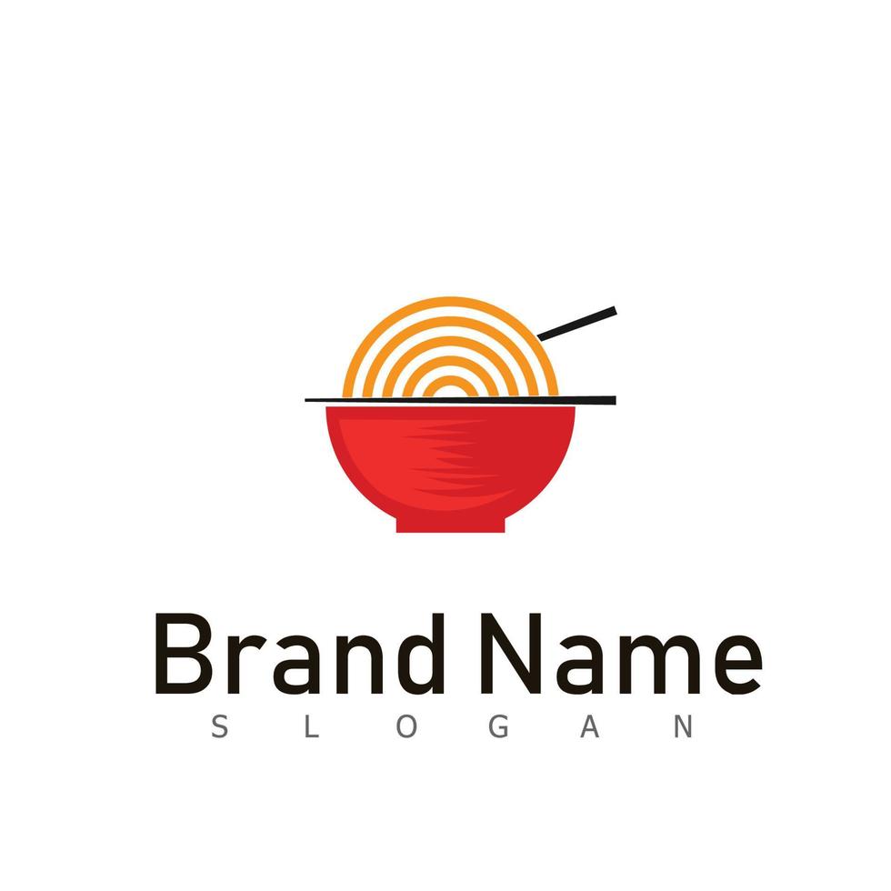 noodle food logo design symbol vector