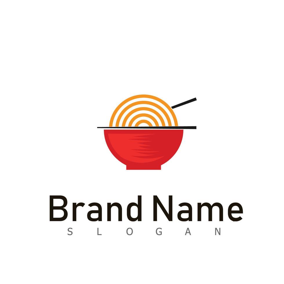 símbolo de diseño de logotipo de comida de fideos vector