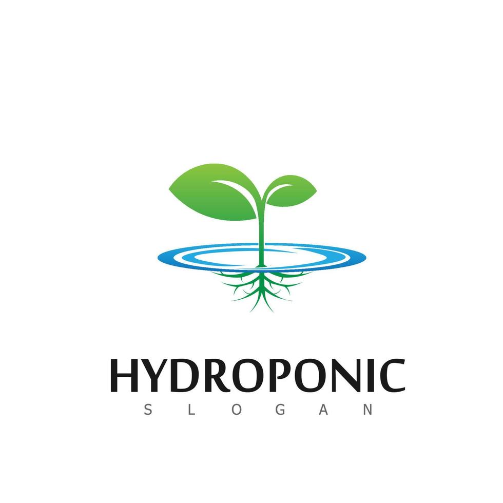 hydroponic nature natural logo design symbol vector