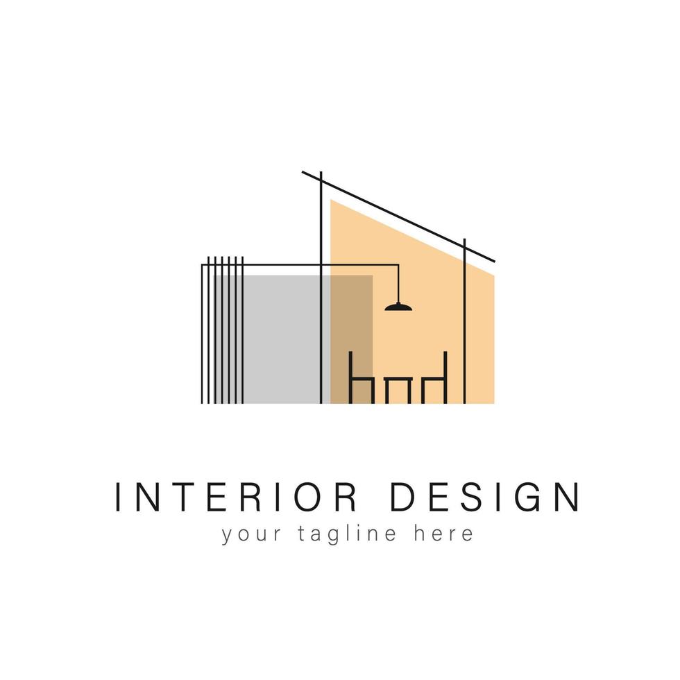 muebles logo interior diseño simple vector