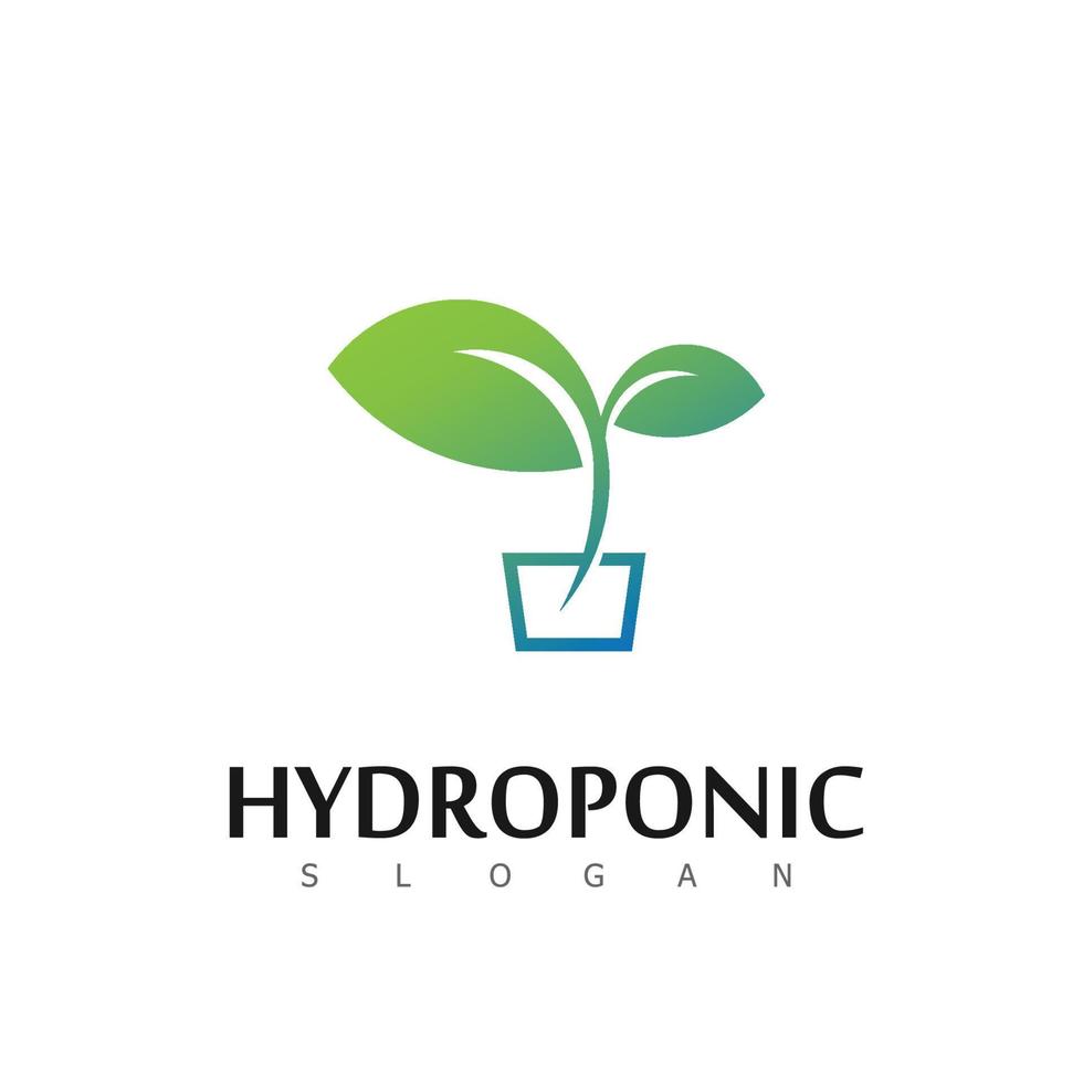 símbolo de diseño de logotipo natural de naturaleza hidropónica vector