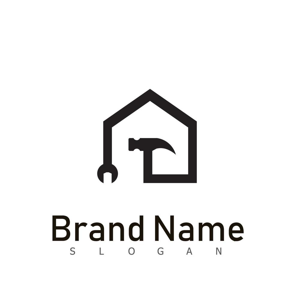 home repair real estate logo design symbol vector