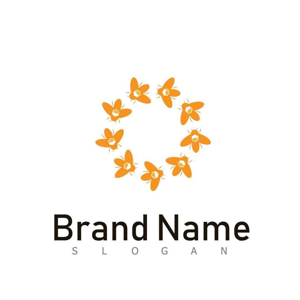bee honey logo animal design symbol vector