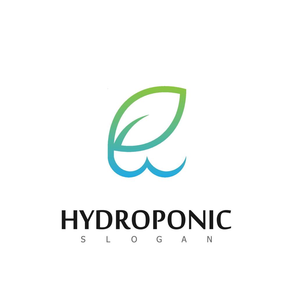 hydroponic nature natural logo design symbol vector