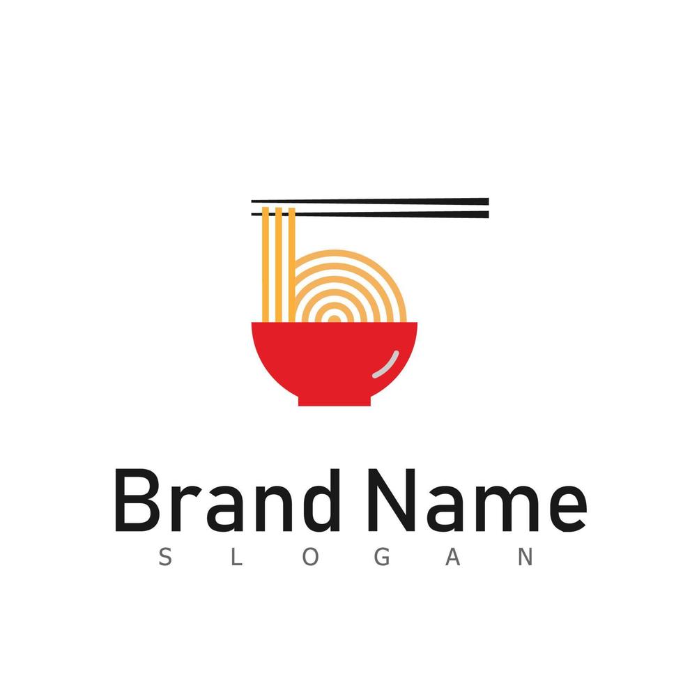 noodle food logo restaurant design symbol vector