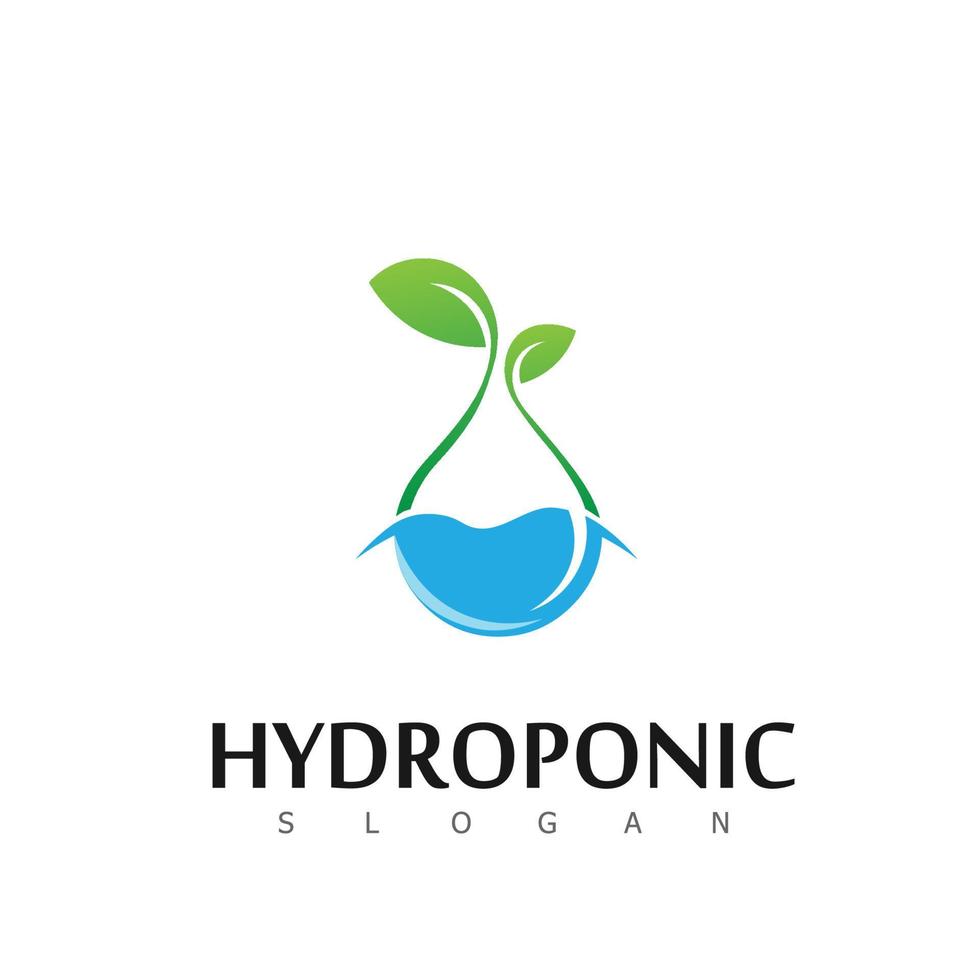 hydroponic nature natural logo design symbol vector