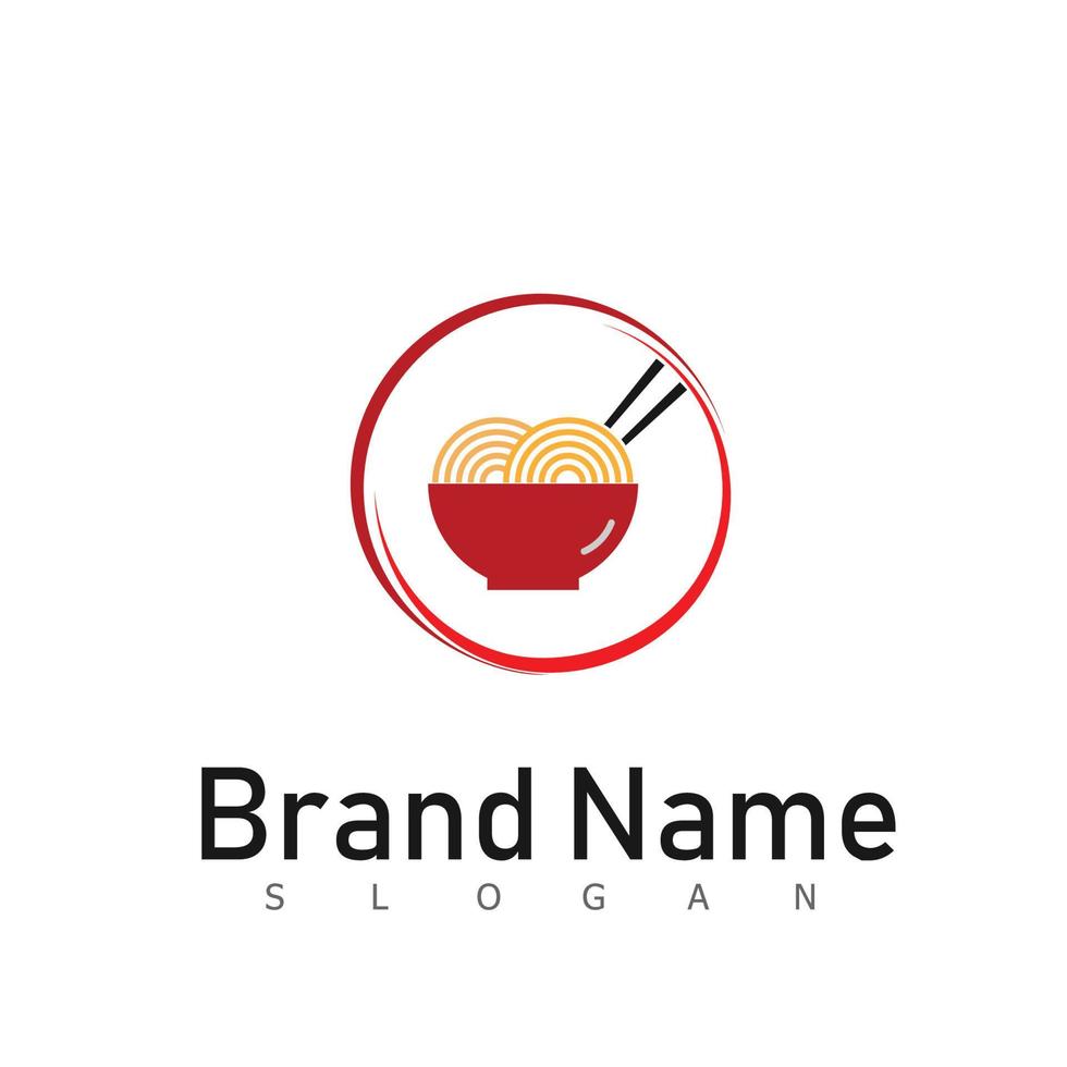 noodle food logo design symbol vector