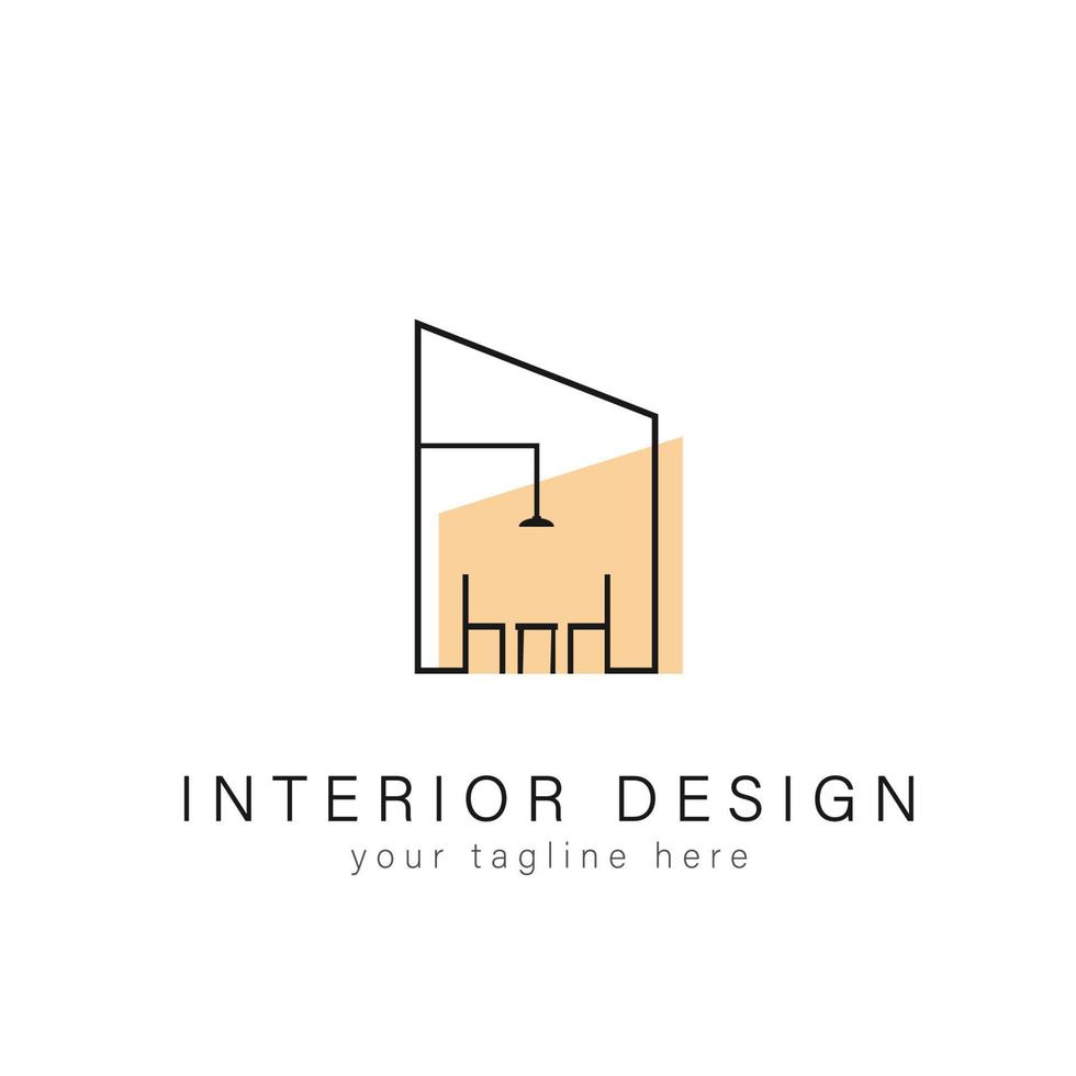 muebles logo interior diseño simple vector