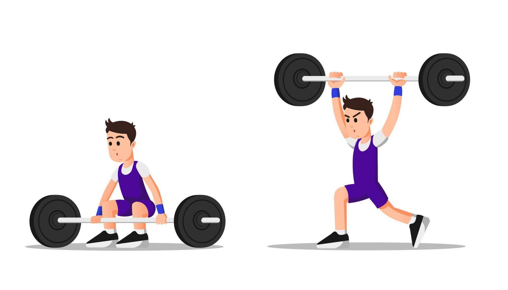 a strong man with a weightlifting pose vector
