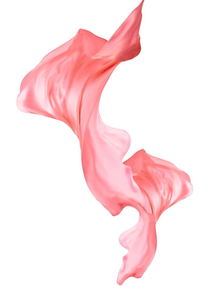 textura satinada voladora rosa en ilustración 3d vector