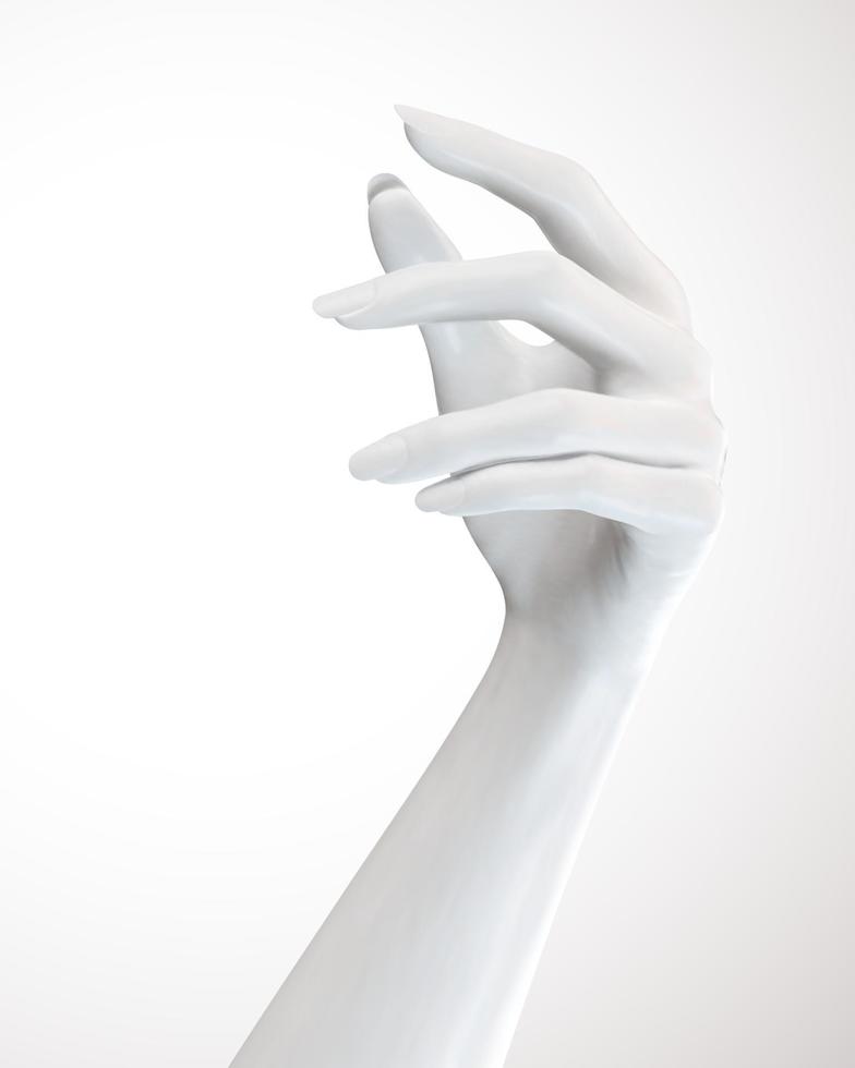 gesto de manos elegante cosmético blanco en ilustración 3d vector