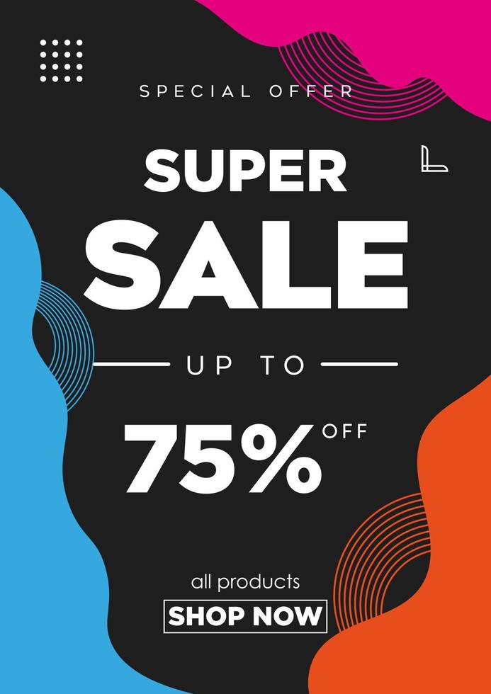 oferta especial diseño de cartel de super venta vector