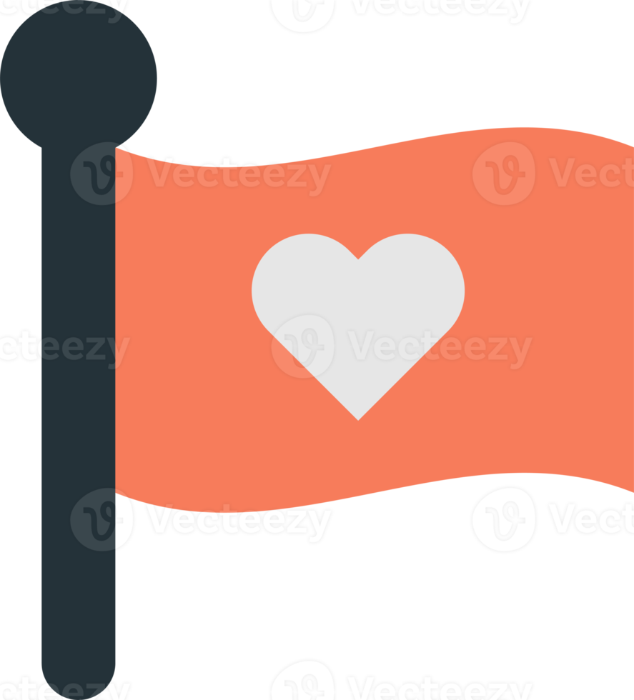 flag and heart illustration in minimal style png
