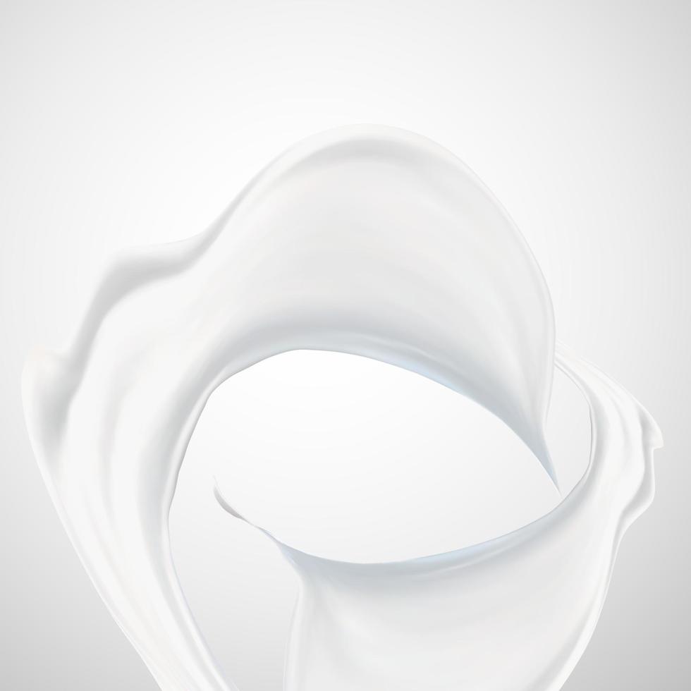 White cosmetic cream liquid flying in the air, 3d illustration vector