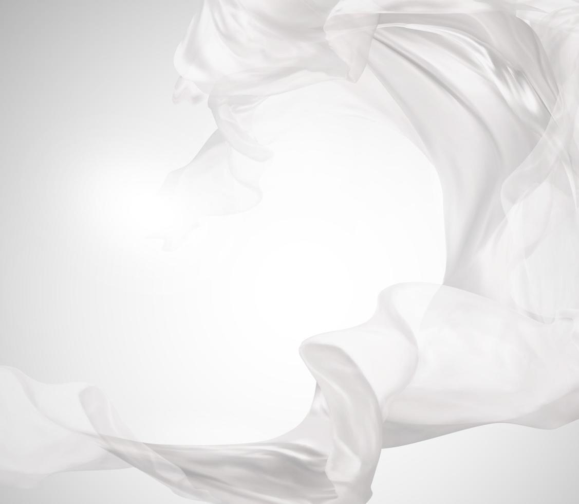 White flying satin texture in 3d illustration vector