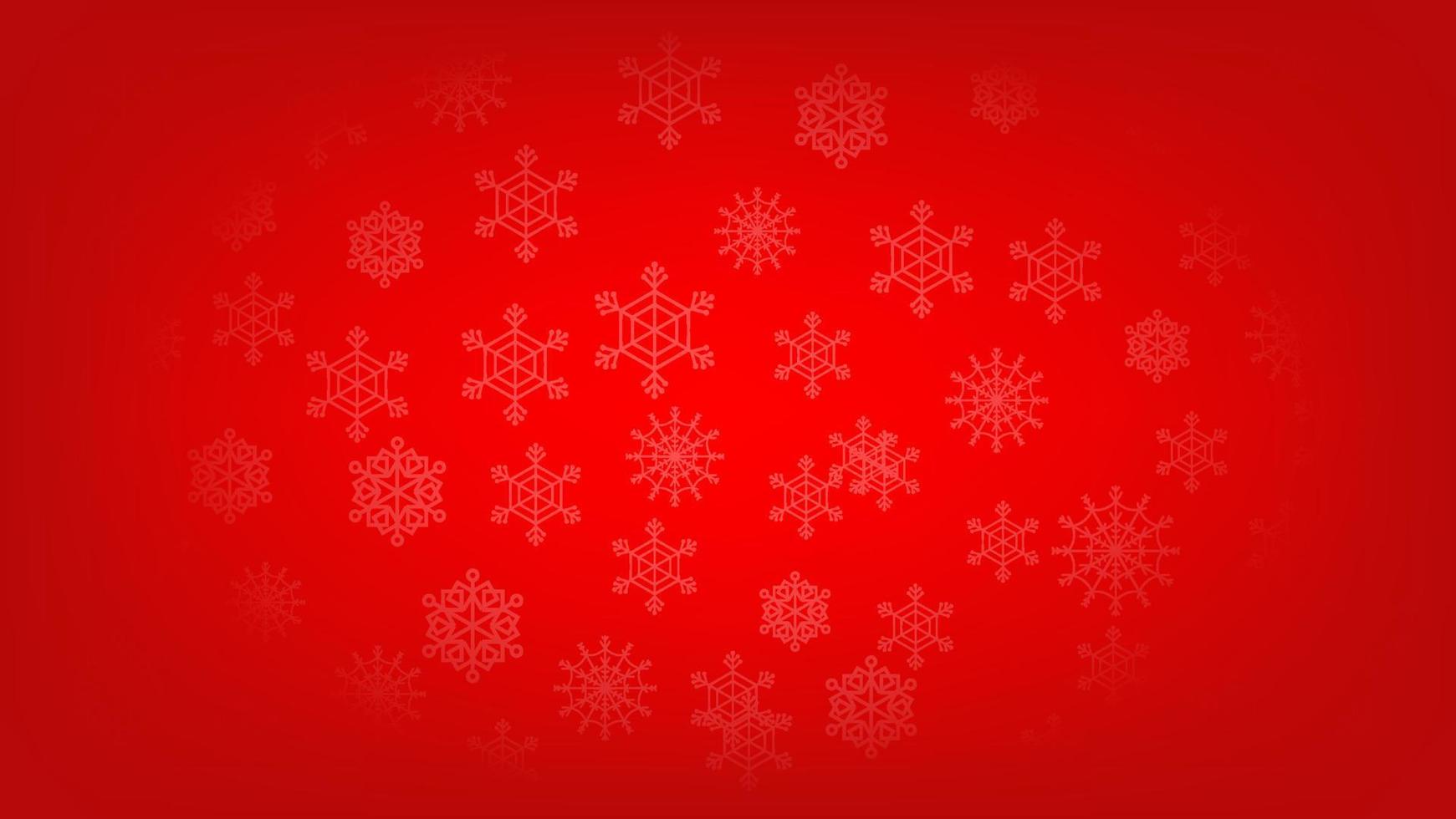 Christmas background. festive holiday and happy new year decoration. snowflakes pattern on red lighting for greeting card graphic design vector