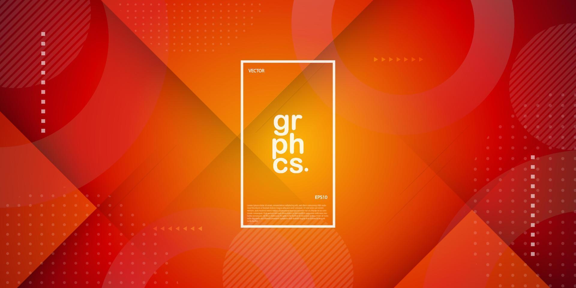 Abstract background orange and red vector pattern with simple geometric shapes. Shining colored illustration. Eps10 vector