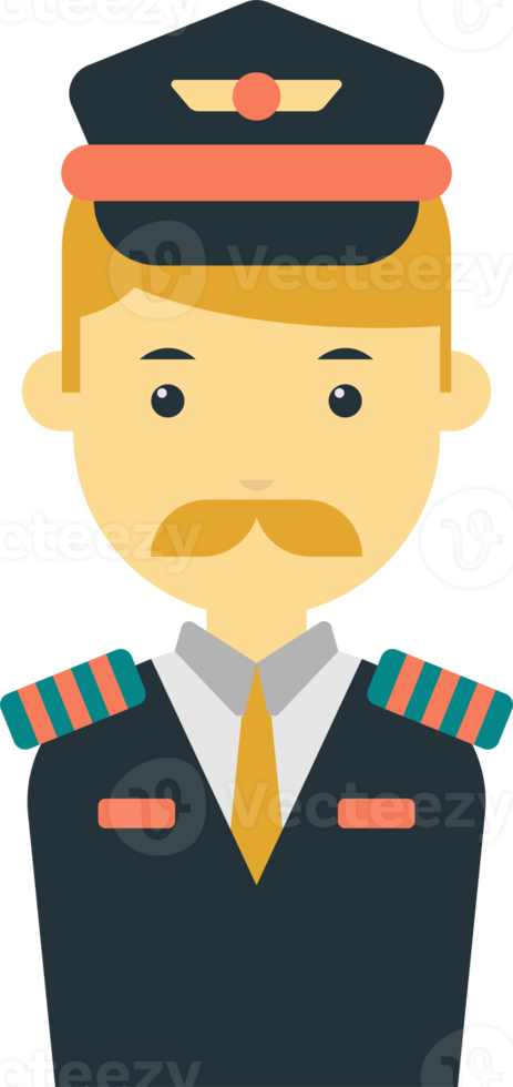 male pilot illustration in minimal style png