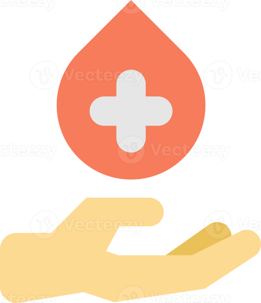 hands and blood donation illustration in minimal style png