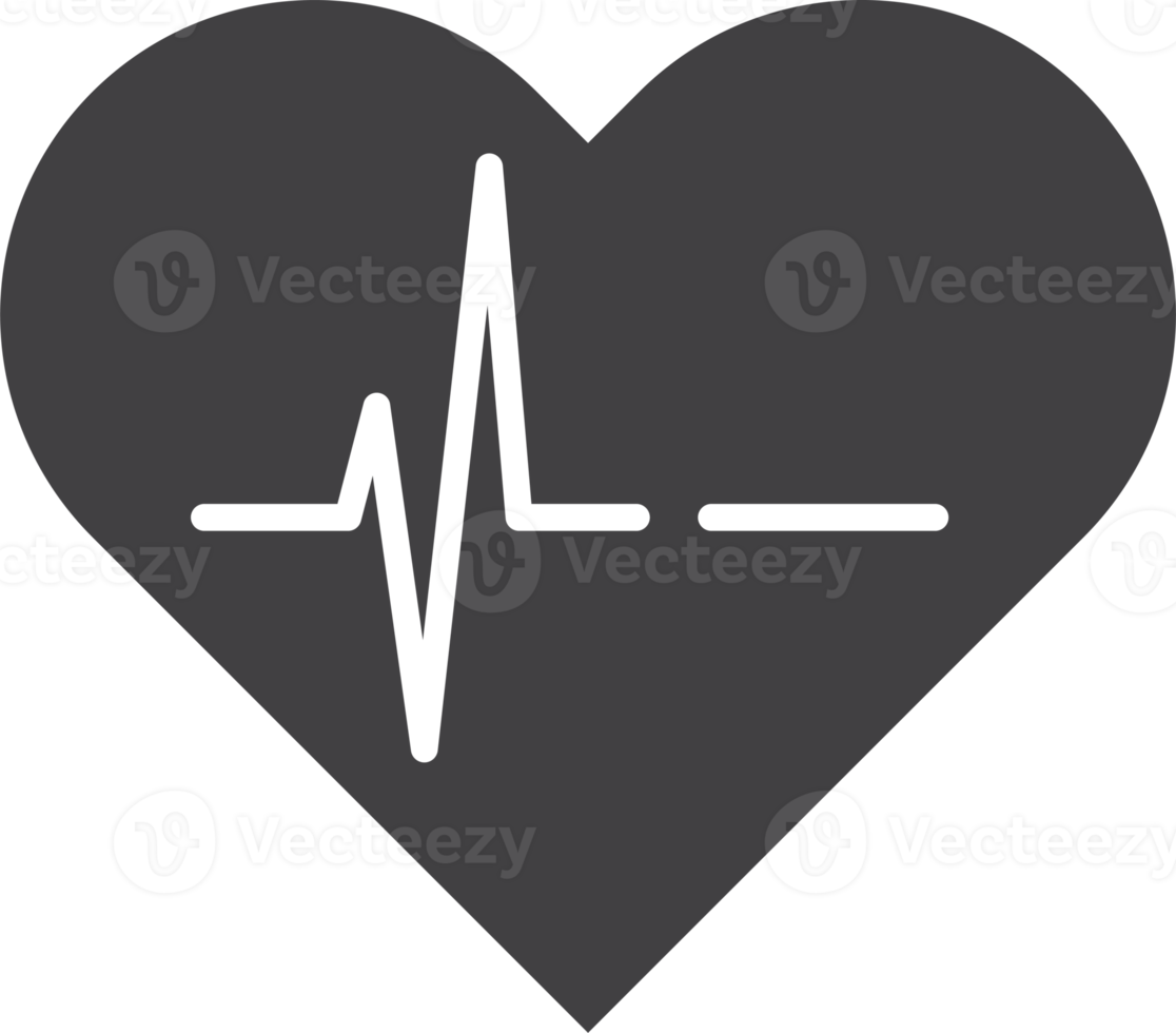 hjärta och puls illustration i minimal stil png