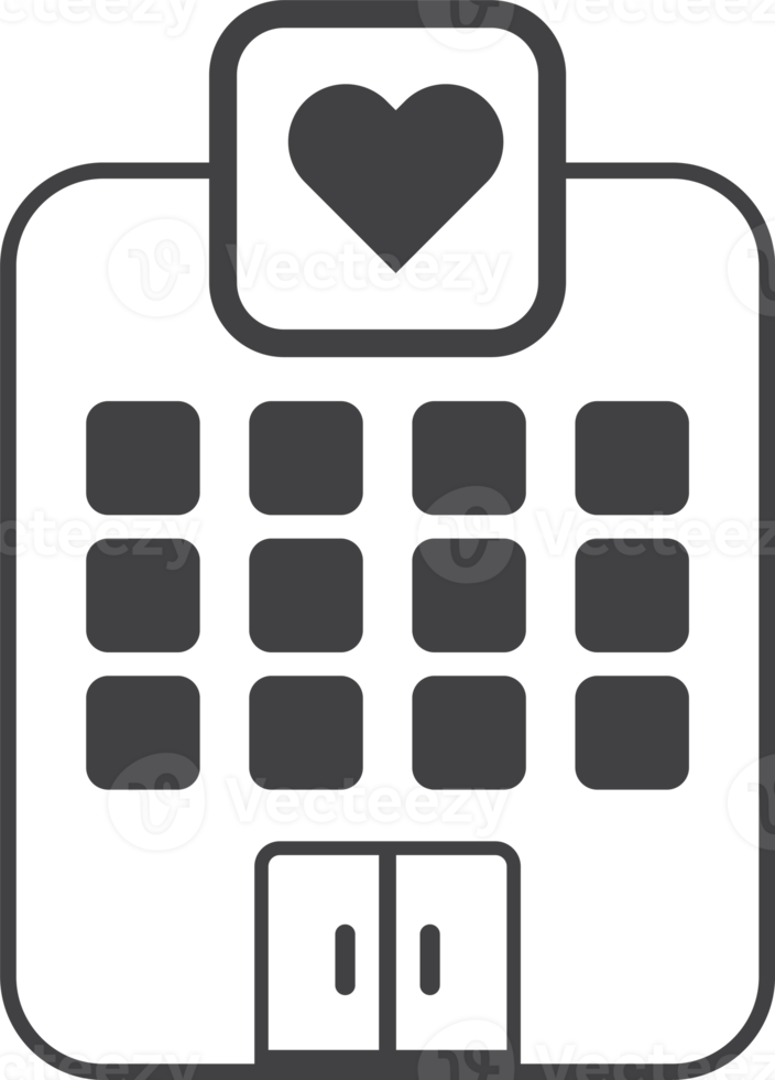 illustration de bâtiment d'hôpital dans un style minimal png