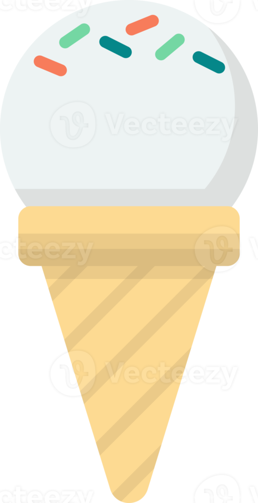 ilustración de cono de helado en estilo minimalista png