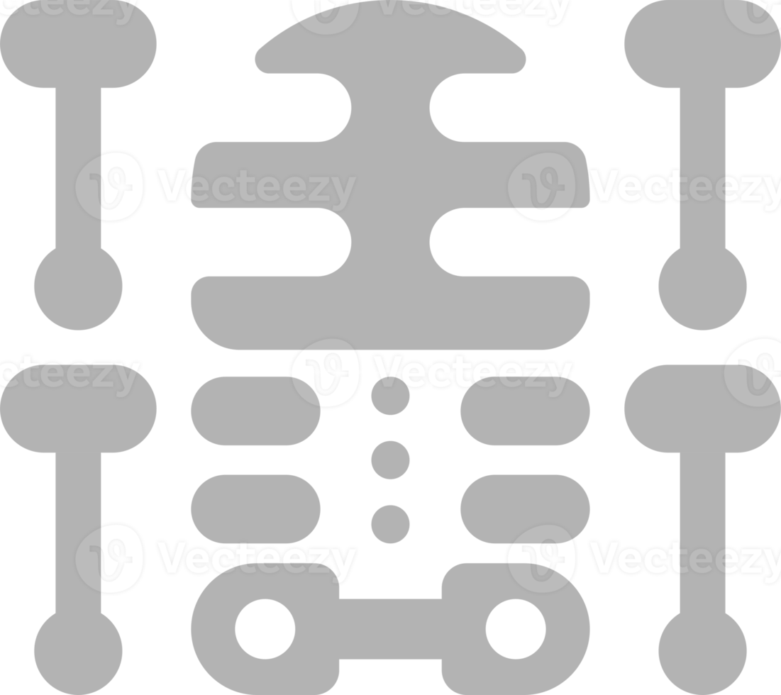 X rays and bones illustration in minimal style png
