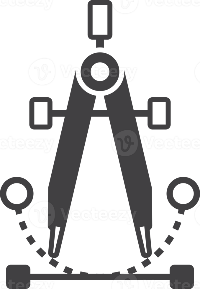 dividers compass illustration in minimal style png