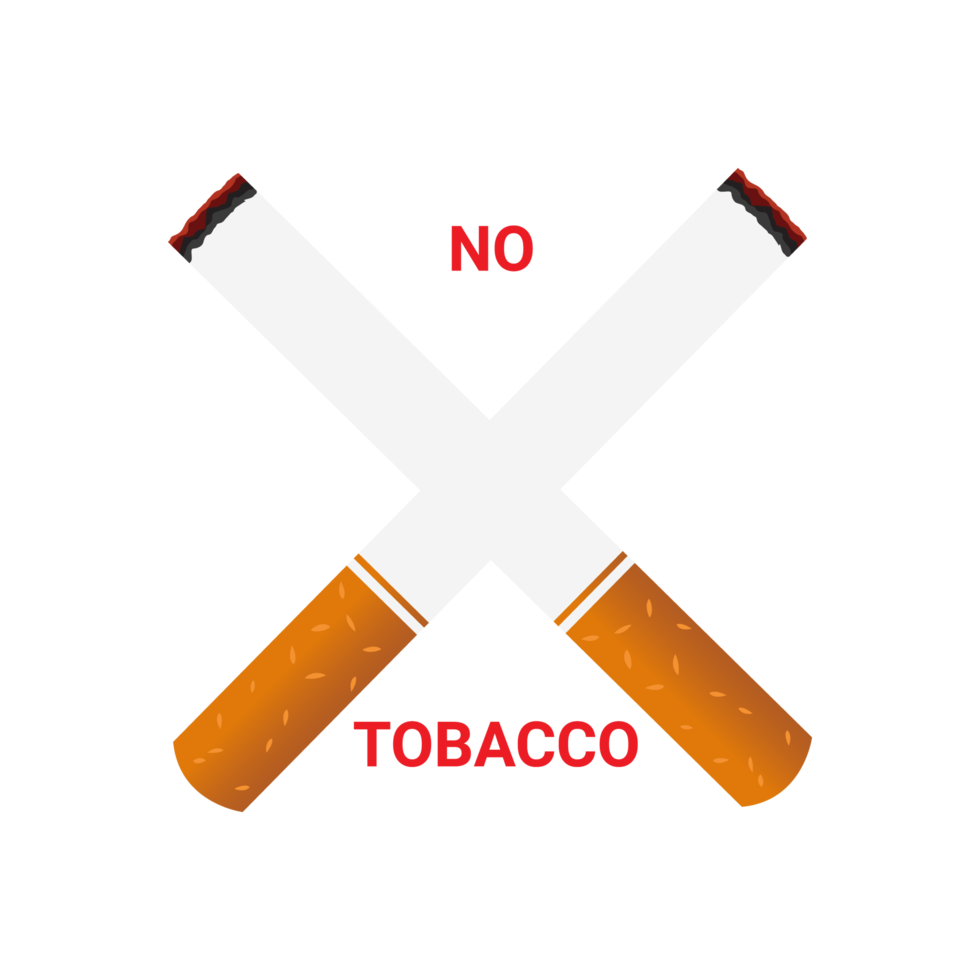 no fumar día mundial sin tabaco ilustración gráfica aislado en png fondo transparente