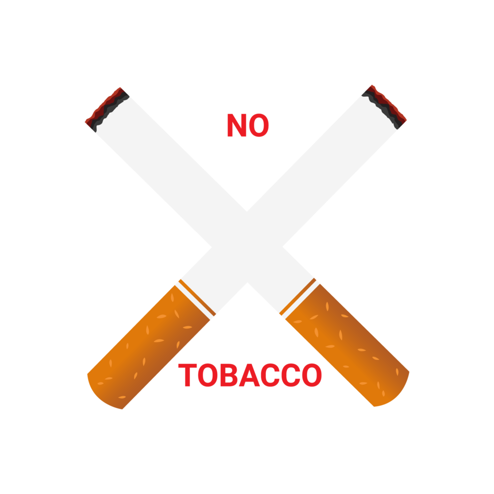 No Smoking World no tobacco day Graphic illustration isolated on Png Transparent Background