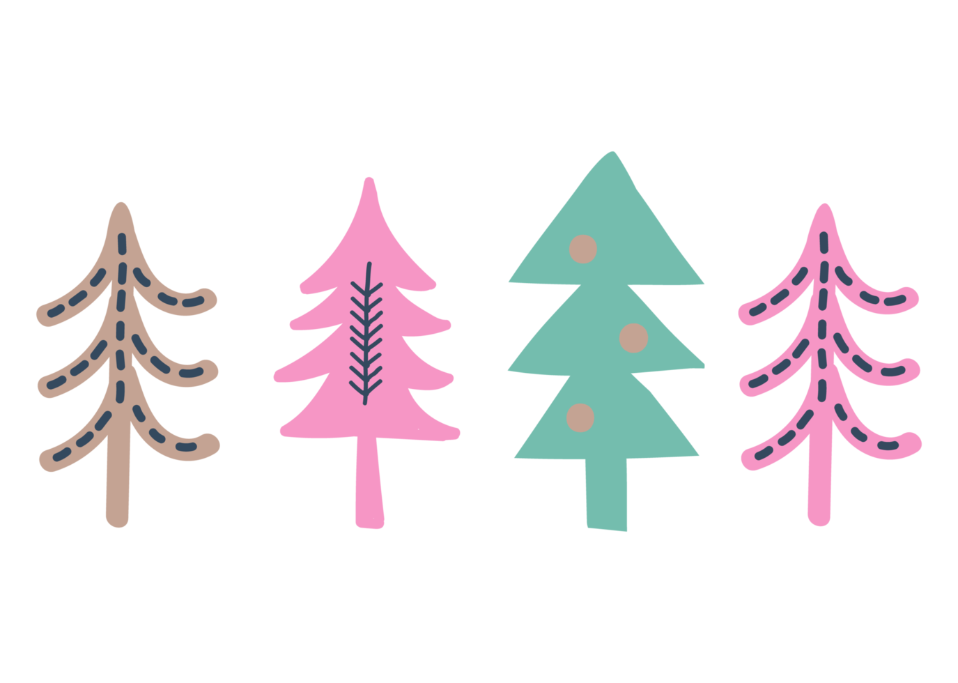Christmas tree Illustration isolated on png transparent background
